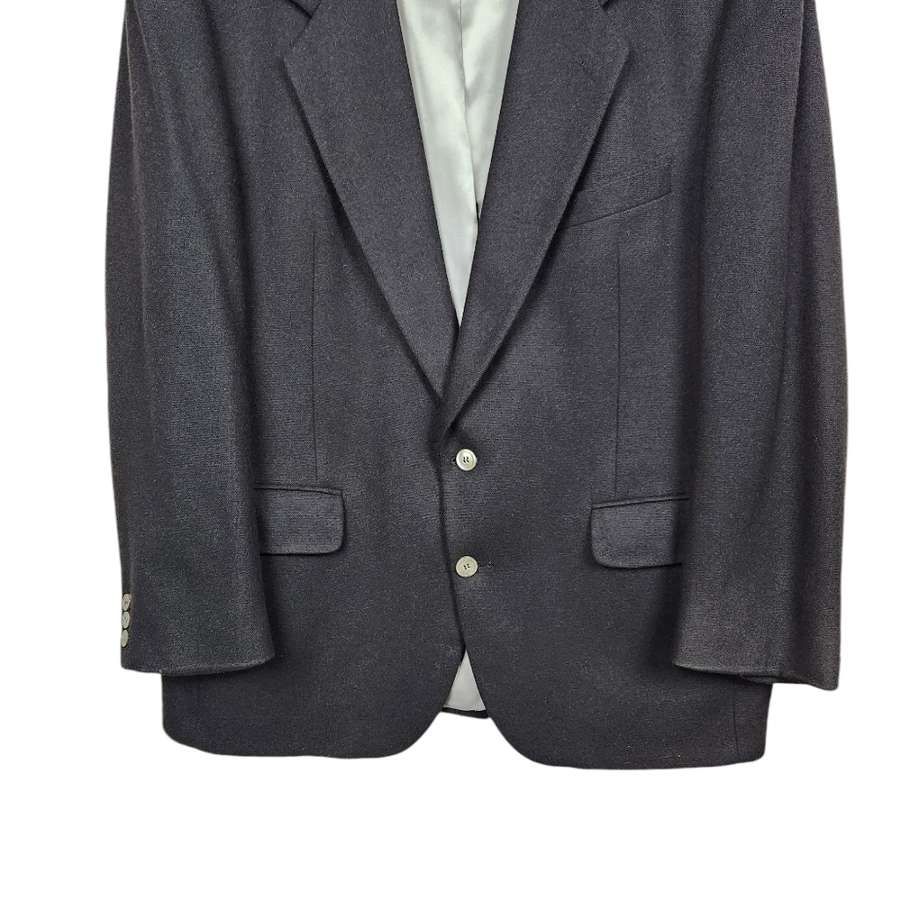 Neiman Marcus Vintage 100% Cashmere 90's ACTWU Black Sport Coat Men's Size 42 L - Picture 3 of 12